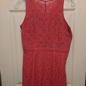 Dress with lace overlay